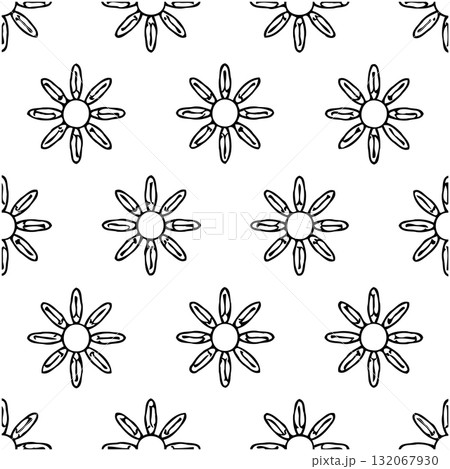 Elegant black and white floral pattern creating a visually seamless design Elegant black and white floral pattern creating a visually seamless design 132067930