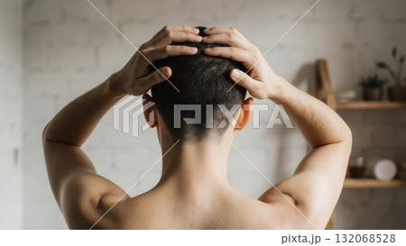 Scalp Massage for Hair Health in Natural Light 132068528