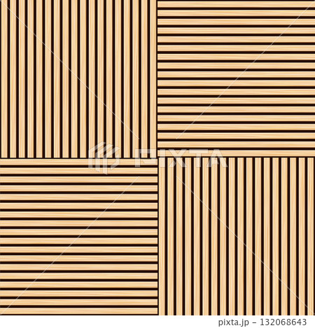 Wooden panel wall background with alternating vertical and horizontal planks. Light natural wood texture backdrop. Bamboo wall. Decorative parquet surface. Realistic vector illustration Wooden panel wall background with alternating vertical and horizontal planks. Light natural wood texture backdrop. Bamboo wall. Decorative parquet surface. Realistic vector illustration 132068643