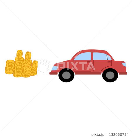 make an exchange between the auto and the customer's money. Buy or rental car 132068734