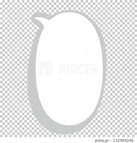 Simple speech bubble illustration, oval, vertical 132069246