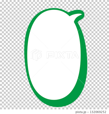 シンプルな吹き出しのイラスト　楕円形　縦長 132069252
