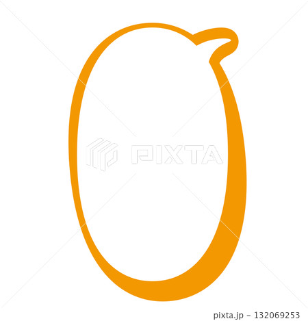 シンプルな吹き出しのイラスト　楕円形　縦長 132069253