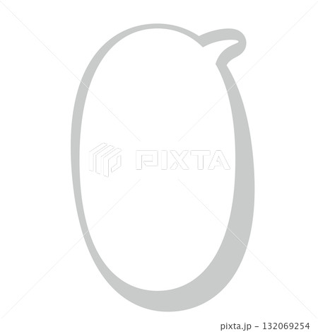 シンプルな吹き出しのイラスト　楕円形　縦長 132069254