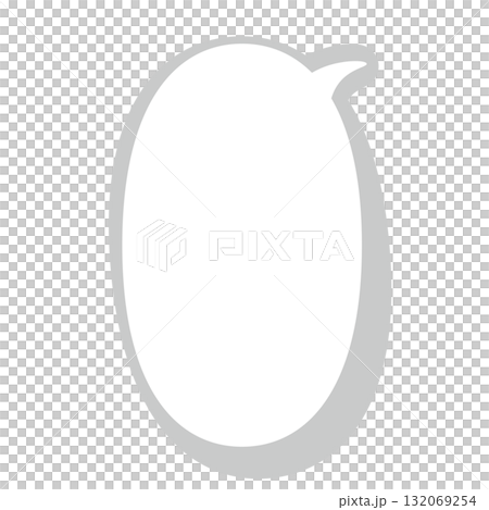 シンプルな吹き出しのイラスト　楕円形　縦長 132069254