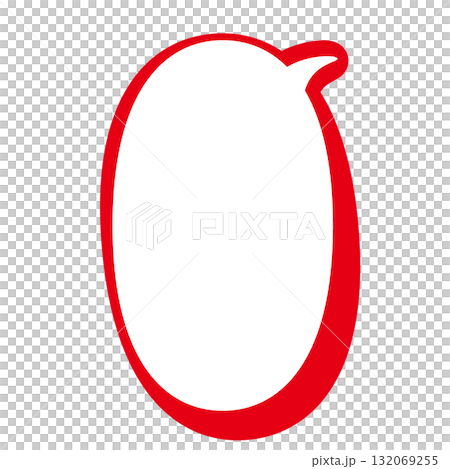 Simple speech bubble illustration, oval, vertical 132069255