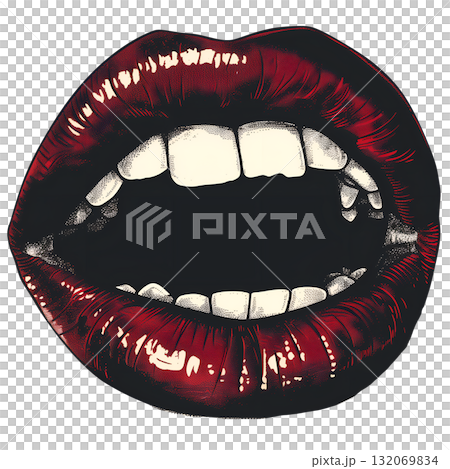 A red mouth collage A red mouth collage 132069834