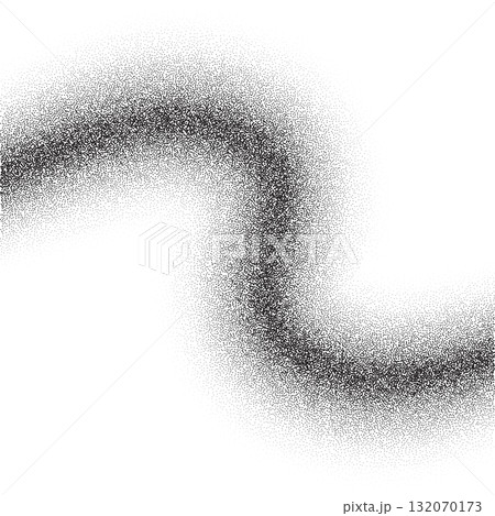 Grain sand wave with shadow pattern. Stipple dotwork brush stroke with sand texture. Dotted line with grainy dust effect. Abstract vector illustration isolated on transparent background Grain sand wave with shadow pattern. Stipple dotwork brush stroke with sand texture. Dotted line with grainy dust effect. Abstract vector illustration isolated on transparent background 132070173