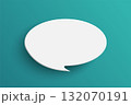 White oval speech bubble on green background 132070191
