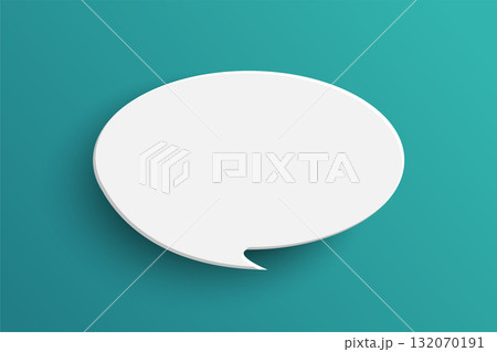 White oval speech bubble on green background 132070191