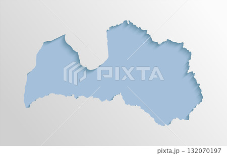 Vector map state of Latvia, abstract inner shadow 132070197