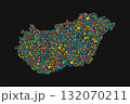 Creative map of Hungary made of colored dots 132070211