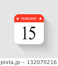 Vector icon page day calendar - 15 February month 132070216