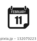 Vector icon page day calendar - 11 February month 132070223