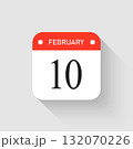 Vector icon page day calendar - 10 February month 132070226