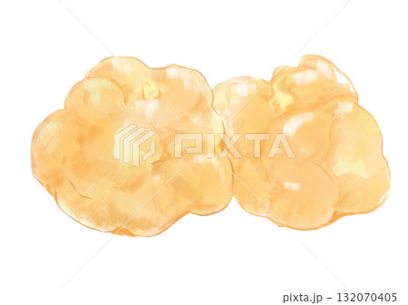 焼きたての美味しそうなシュークリームの手描き水彩イラスト 132070405