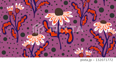seamless pattern with wildflowers seamless pattern with wildflowers 132071772