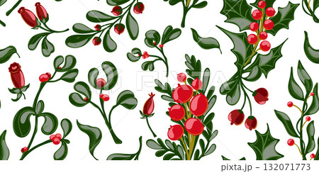 seamless pattern with red currant 132071773