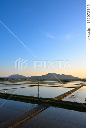 水を張った越後平野（新潟県） 132072546