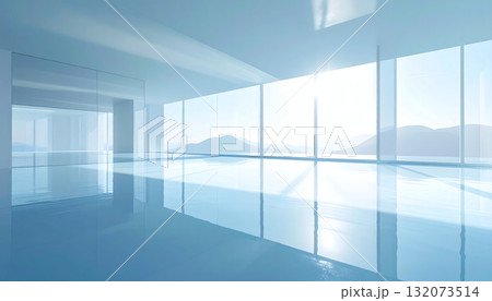 海を望む透明感のある白い空間 海を望む透明感のある白い空間 132073514