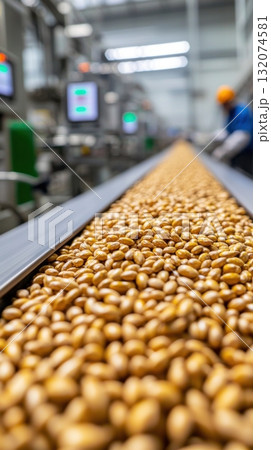 Industrial food factory with seed sorting and processing equipment 132074581
