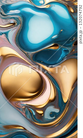 Abstract Fluid Art Swirling Gold and Blue Paint Texture for Modern Design Backgrounds Abstract Fluid Art Swirling Gold and Blue Paint Texture for Modern Design Backgrounds 132074792