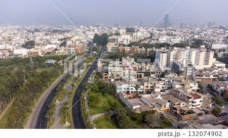 Aerial view of San Borja district in Lima. Aerial view of San Borja district in Lima. 132074902