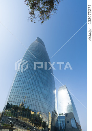 Flame Towers in Baku, Azerbaijan 132075275