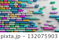 Colorful pastel glossy capsules abstract background 132075903