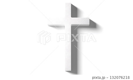 White cross is shown on a white background 132076218
