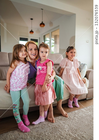Joyful moments shared among family at home Joyful moments shared among family at home 132076539