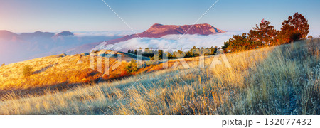 Picture of a scenic valley in morning light. Location Crimean peninsula. 132077432