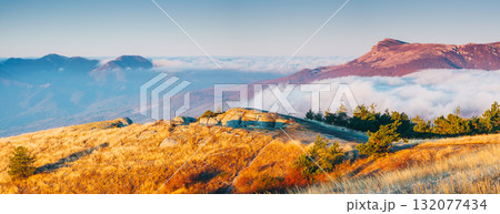 Picture of a scenic valley in morning light. Location Crimean peninsula. 132077434