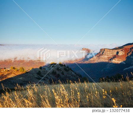 Picture of a scenic valley in morning light. Location Crimean peninsula. 132077438