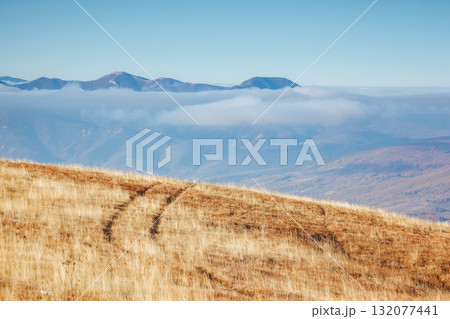 Picture of a scenic valley in morning light. Location Crimean peninsula. Picture of a scenic valley in morning light. Location Crimean peninsula. 132077441