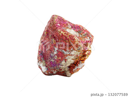 Vibrant Iridescent Chalcopyrite Mineral Specimen Isolated Vibrant Iridescent Chalcopyrite Mineral Specimen Isolated 132077589