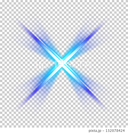 藍色發光抽象X形燈光設計 132078424