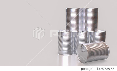 The Food can on white Background for Business concept 3d Rendering. 132078977