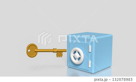 The Safe deposit box and Key  for Earn or Business concept 3d Rendering. 132078983