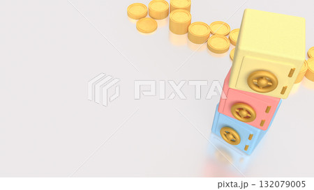 The Safe deposit box for Earn or Business concept 3d Rendering. The Safe deposit box for Earn or Business concept 3d Rendering. 132079005