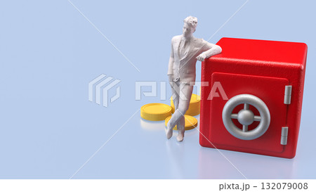 The Safe deposit box for Earn or Business concept 3d Rendering. 132079008
