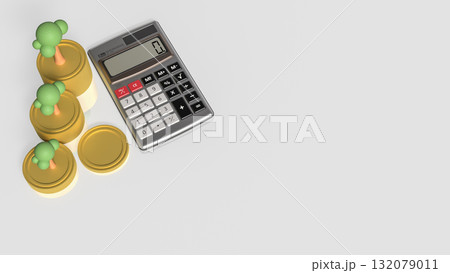 The Tree and coins for Earn or Business concept 3d Rendering. The Tree and coins for Earn or Business concept 3d Rendering. 132079011