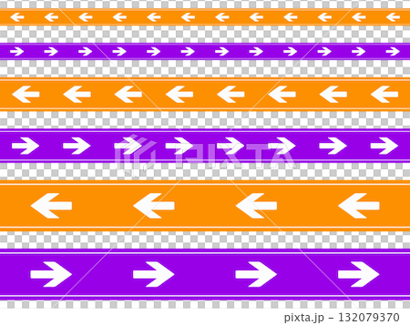Orange and purple arrow banner material, set of 3 sizes, facing right and left Orange and purple arrow banner material, set of 3 sizes, facing right and left 132079370
