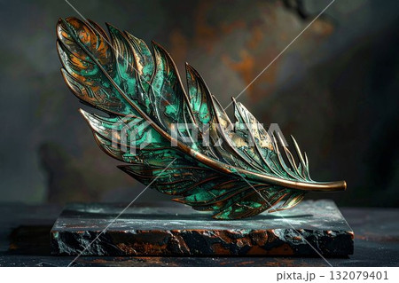 ビンテージ感あふれる羽根の置物 132079401