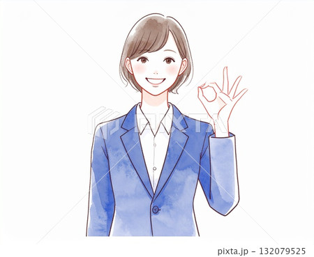 OKサインをしている女性 132079525
