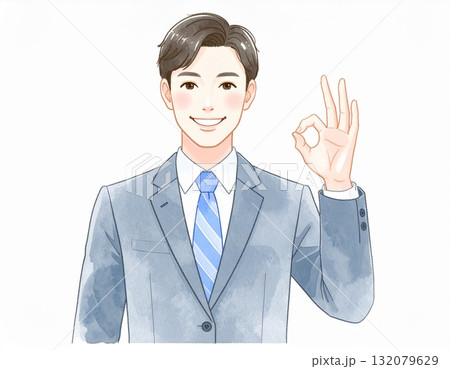 OKサインをしている男性 132079629