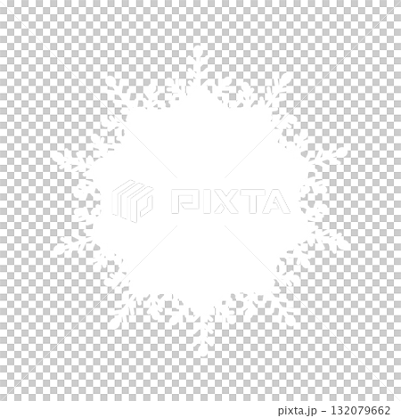 White lace-style circular frame illustration, snowflake image, vector png transparent 132079662