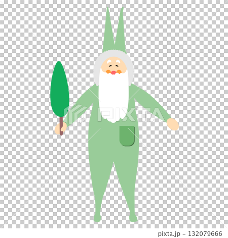 クリスマスのイラスト　かわいいサンタクロース　モールサンタ風　ベクター 132079666