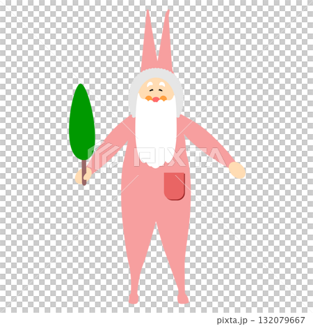 Christmas illustration: Cute Santa Claus, Mall Santa style, Vector 132079667