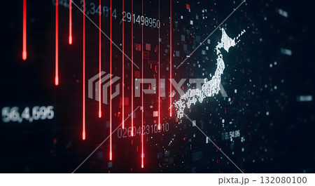 赤い軌跡が描く不安の影 132080100